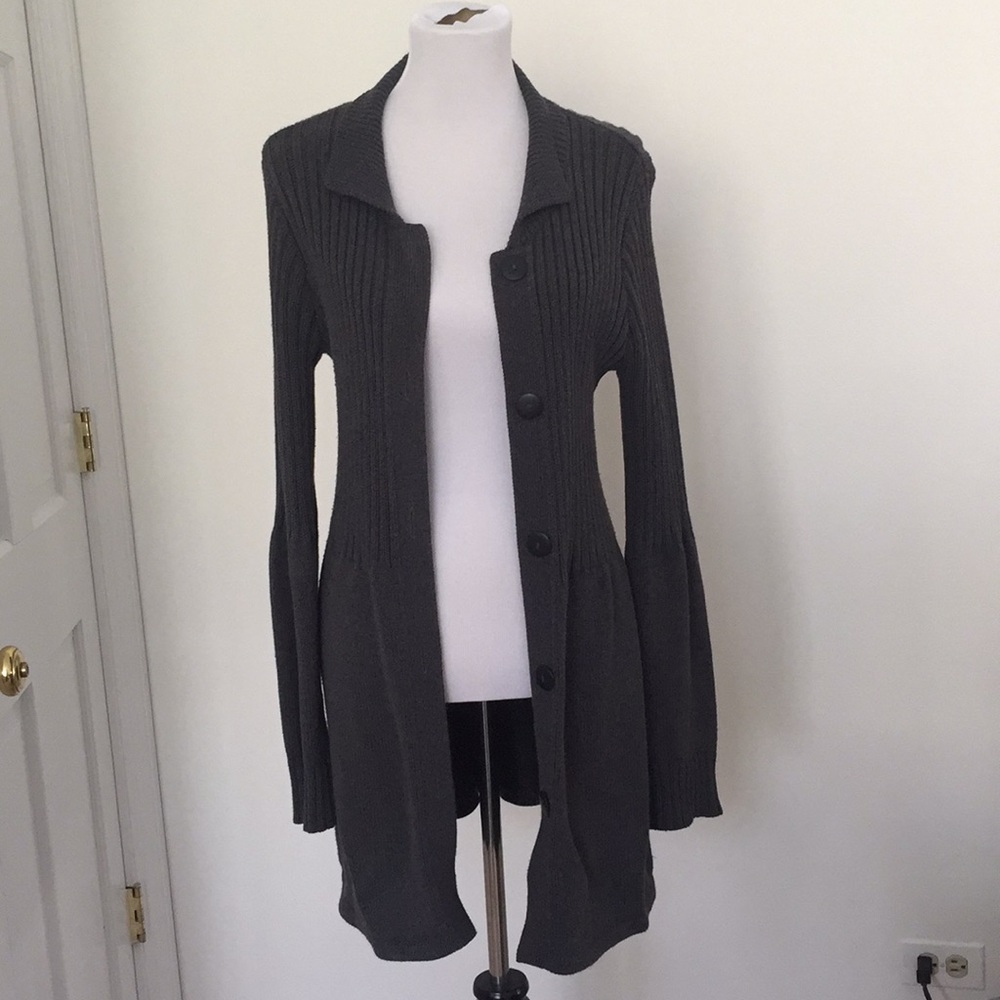 Gray cozy cardigan sweater